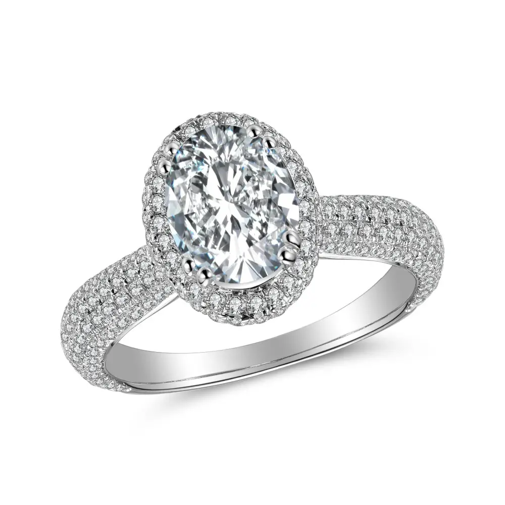 MDEAN Wedding Rings For Women 925 Sterling Silver Oval CUT Zirconia ...