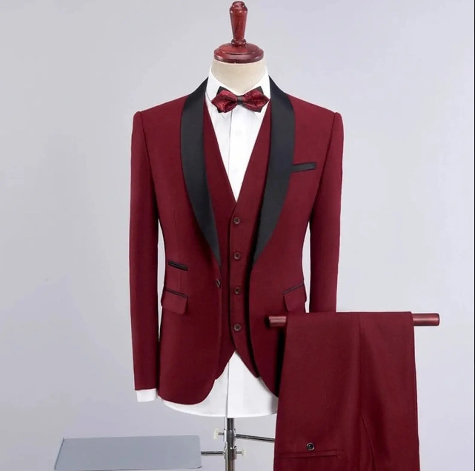 Men Suits Maroon Groom Wedding Suits Men Dinner Suit Classic