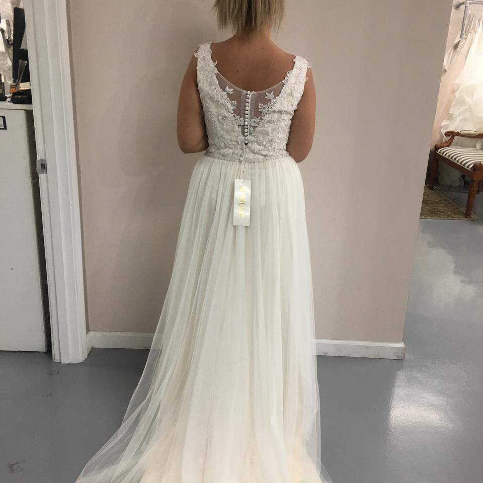 Moonlight Bridal Gold/Ivory J6344 Destination Wedding Dress Size 14 (L ...