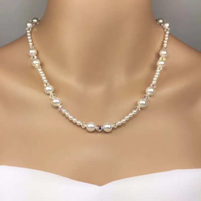 Mother of the Bride Colored Pearl Necklace. Swarovski pearls and ...
