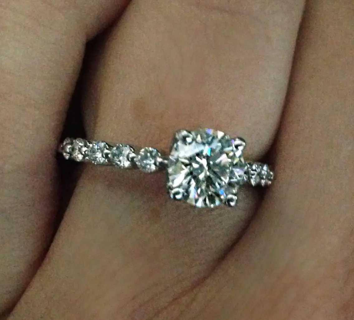 My ring! Solitaire engagement ring with a diamond band. Floating ...