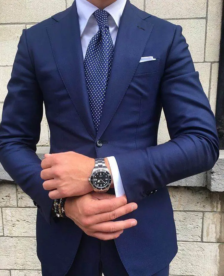 Navy Blue Suit Combinations For Wedding