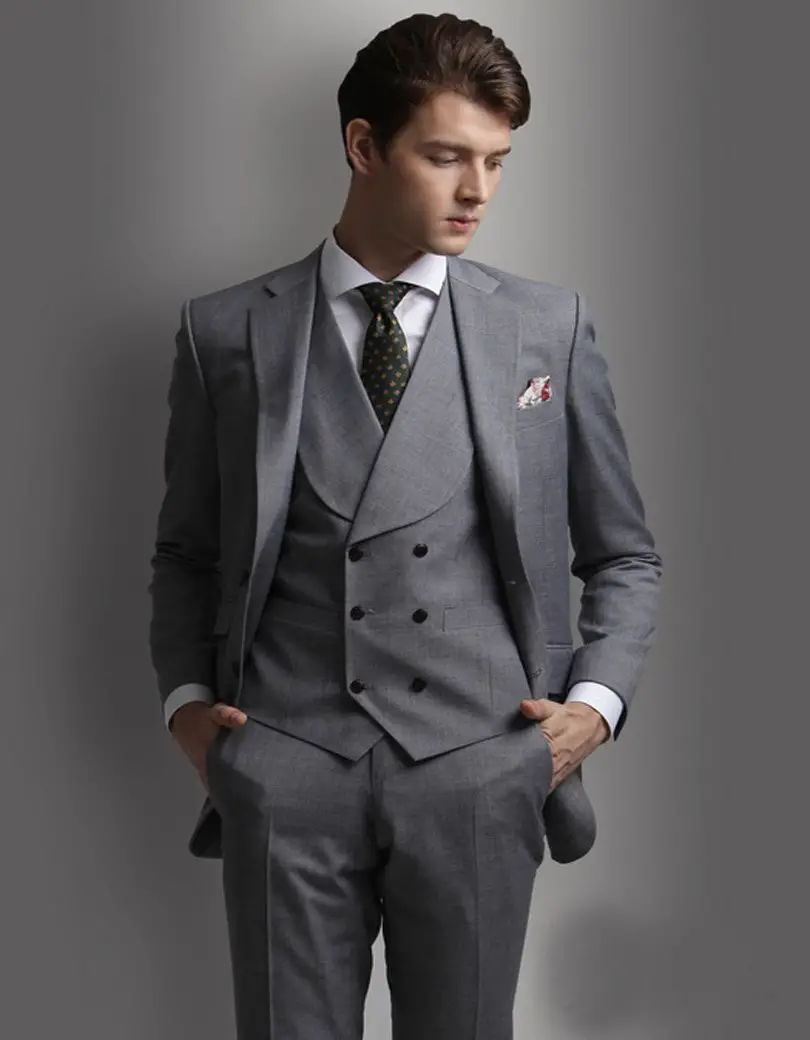 New Arrival Wedding Suit Double Breasted Vest for Groom Tuxedos ...