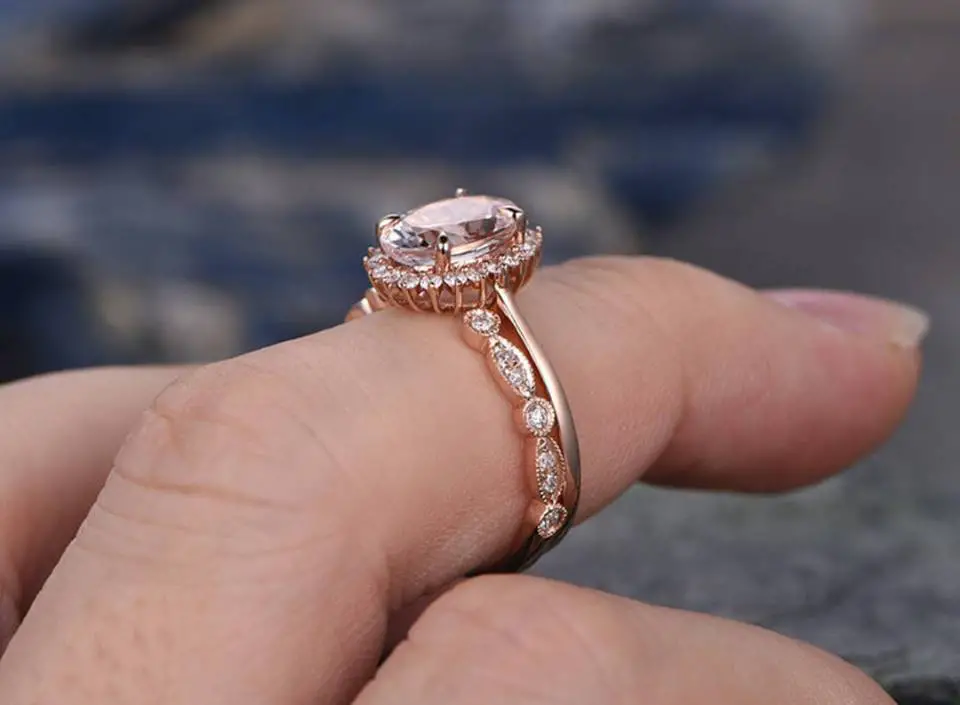 Open wedding band for low profile engagement ring