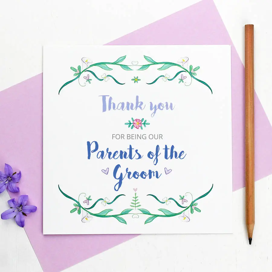 parents of the bride or groom thank you card by love give ink ...