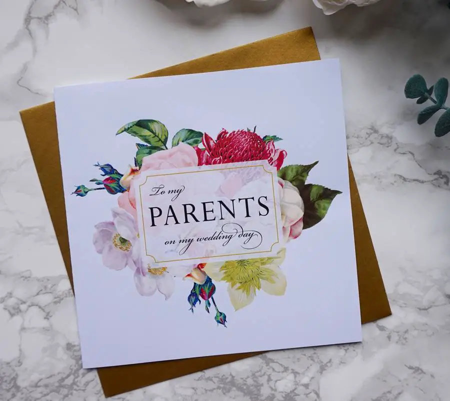 parents on my wedding day thank you card by sweet pea sunday ...