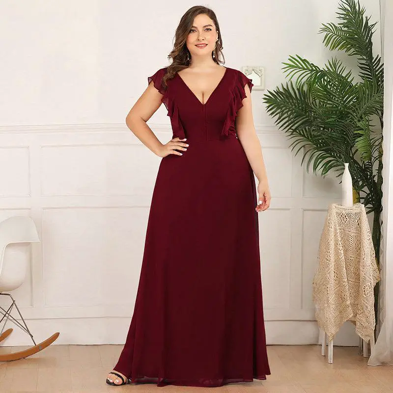 Party Dresses Dropshipping Wholesaler Almall Sells Plus Size Burgundy ...