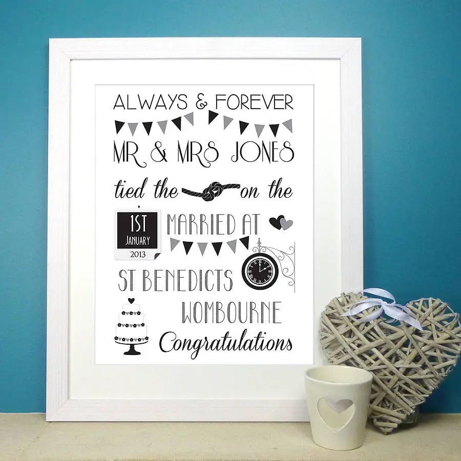 Personalised Wedding Print By The Little Paper Company ...