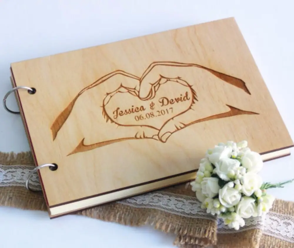 Photo Cover Wedding Guest Book : Personalised Rose Gold Wedding Guest ...