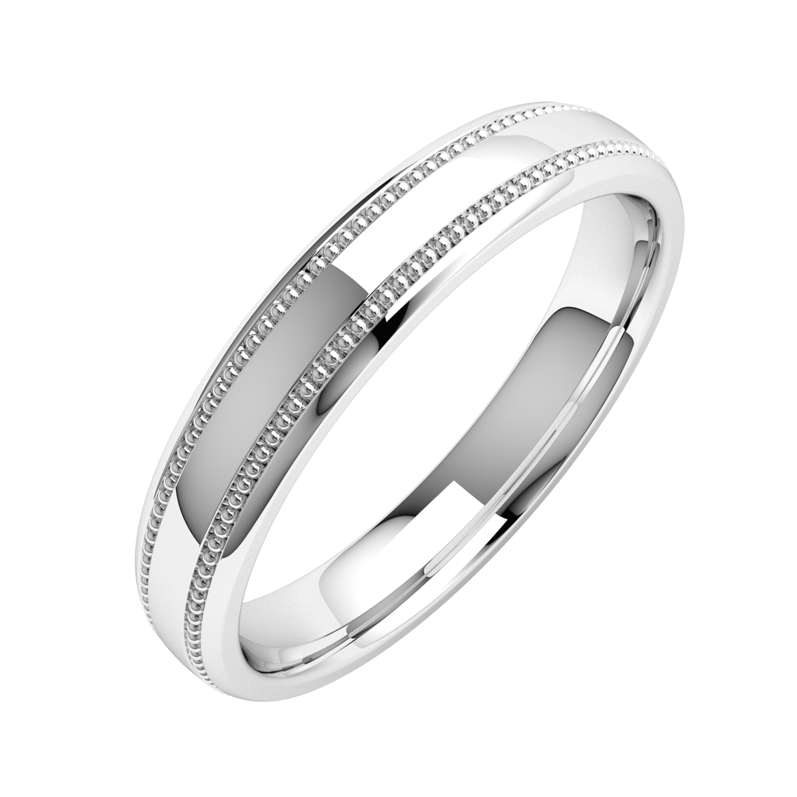 Plain Wedding Band for Women in 9ct White Gold, heavy weight, mill ...
