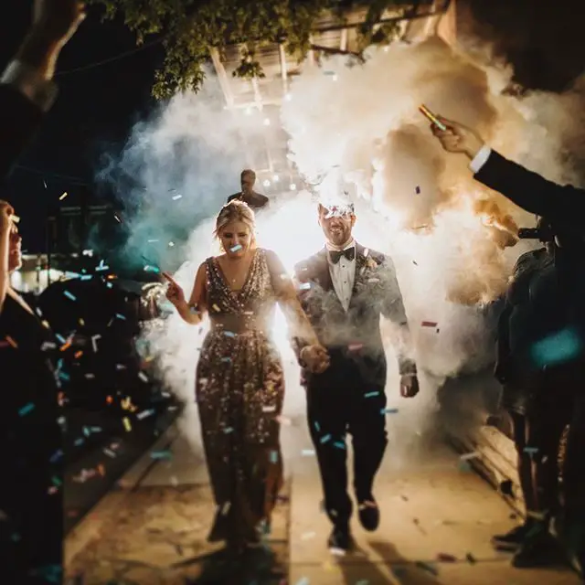 Pro tip: Do smoke sticks and flutterfetti at your wedding exit . . # ...