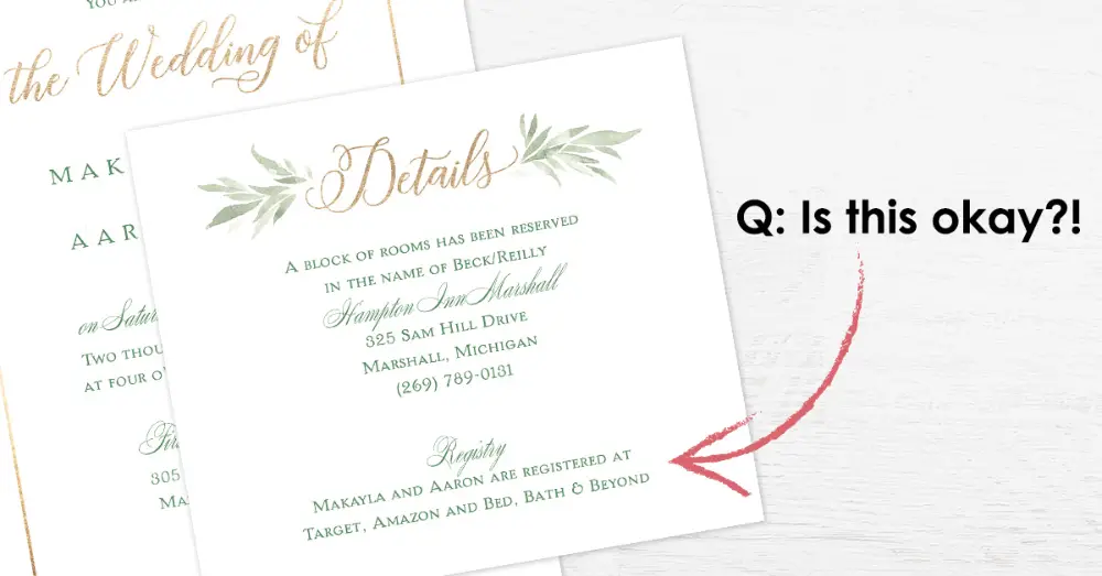 Q& A: Can We Put Registry Information on Our Wedding Invitations ...