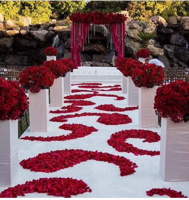 Red and white wedding ceremony