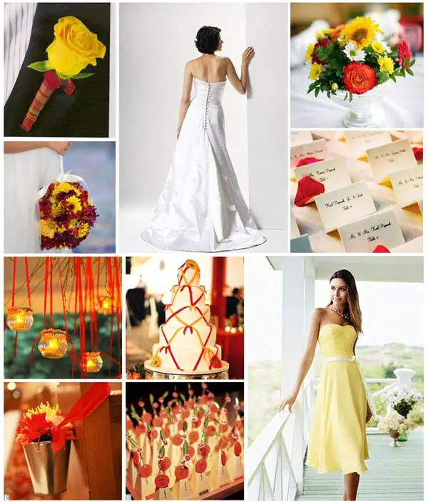 Red and Yellow wedding colours
