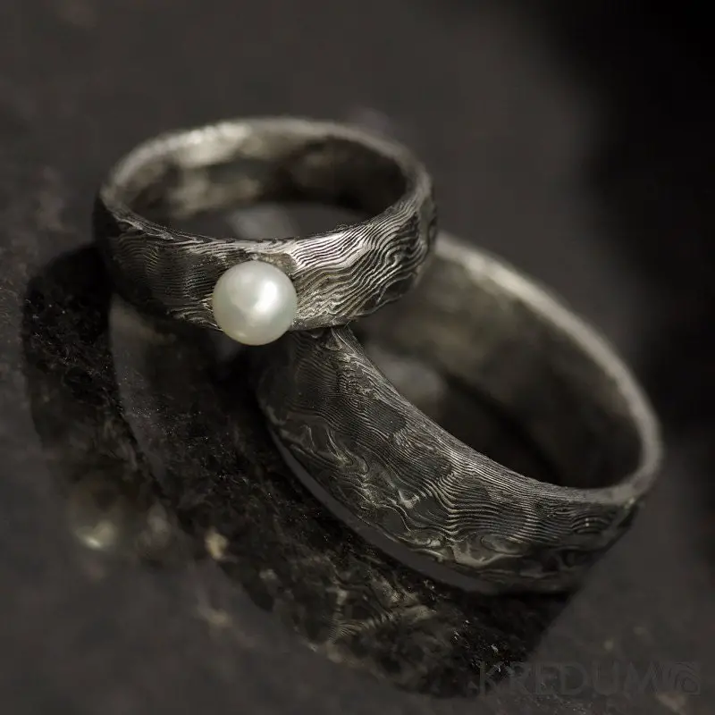 Rustic Wedding Ring Engagement ring Custom Stainless