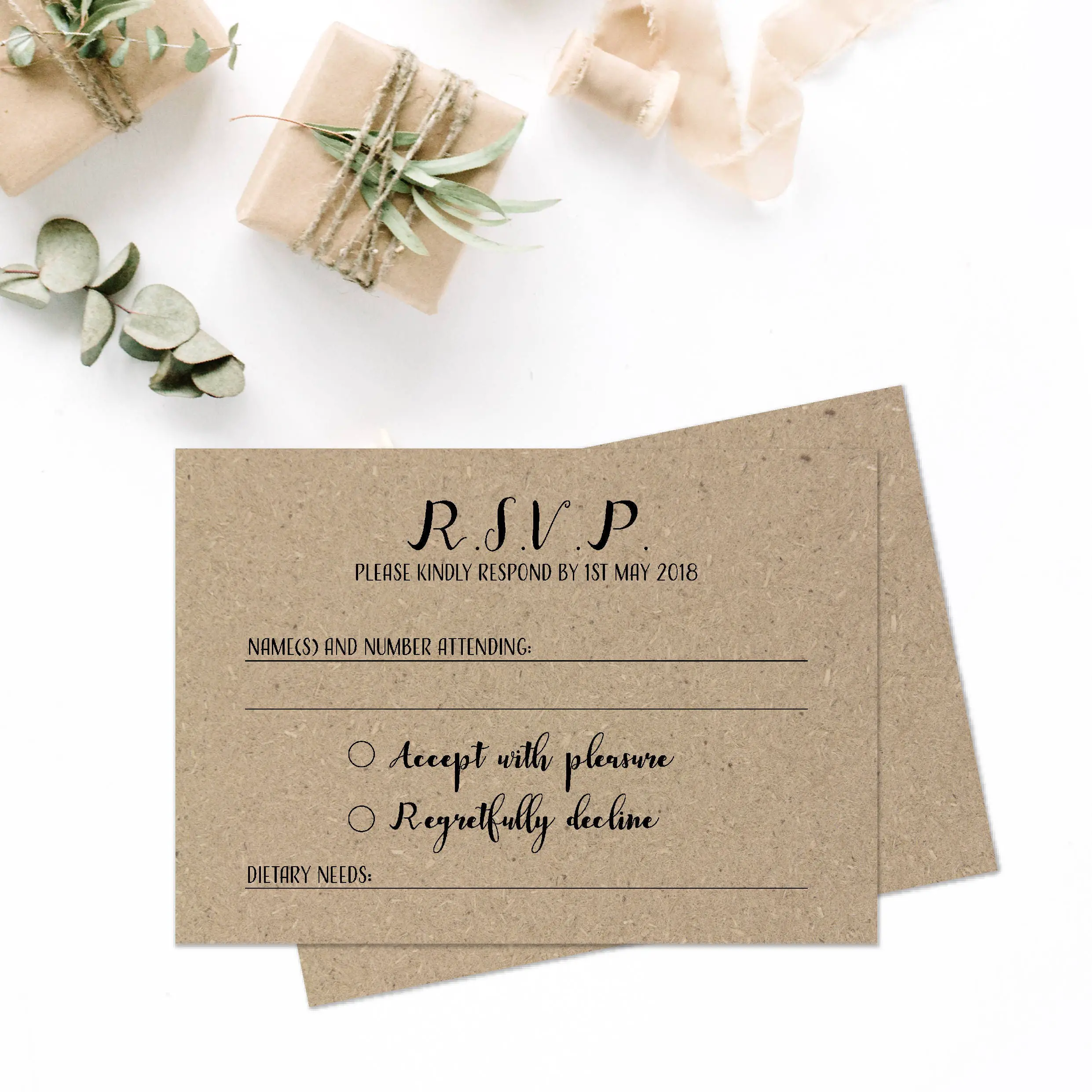 Rustic Wedding RSVP cards Wedding invitation and rsvp card