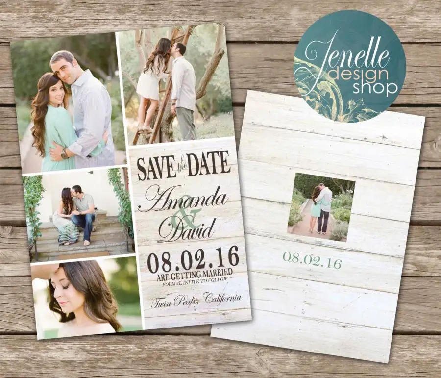 Rustic Wedding Save The Date Card