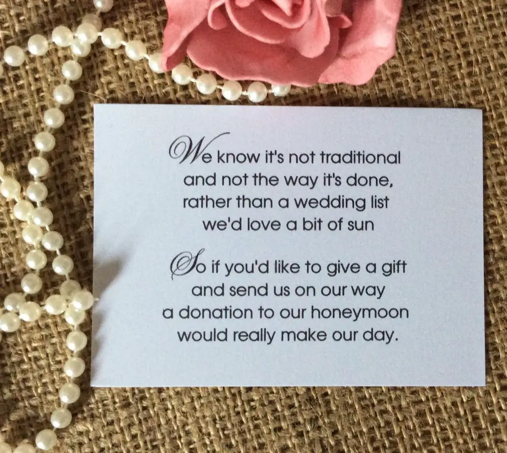 SALE WEDDING GIFT MONEY POEM SMALL CARDS ASKING FOR MONEY CASH FOR ...