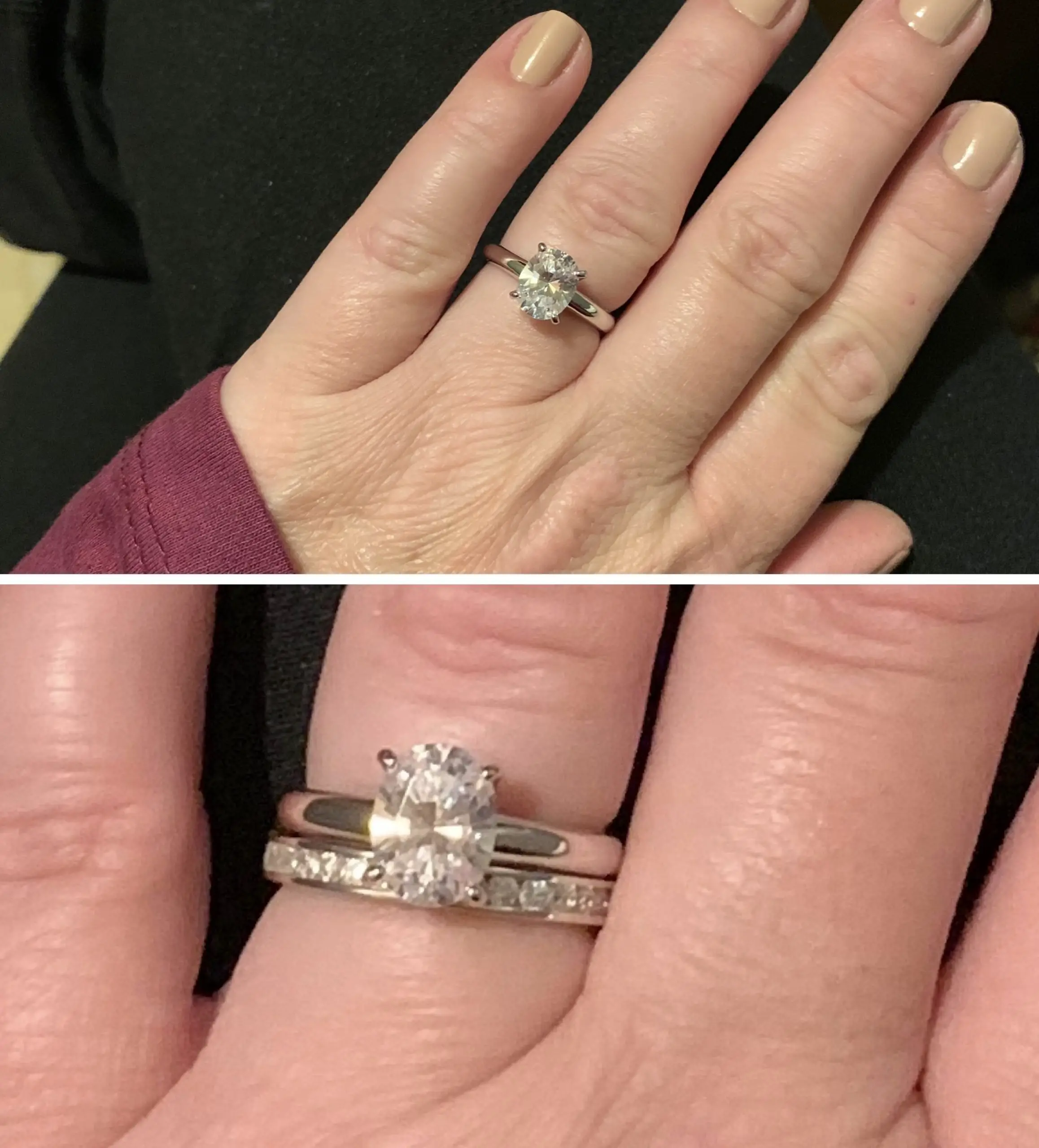 Show me your wedding bands with your engagement ring