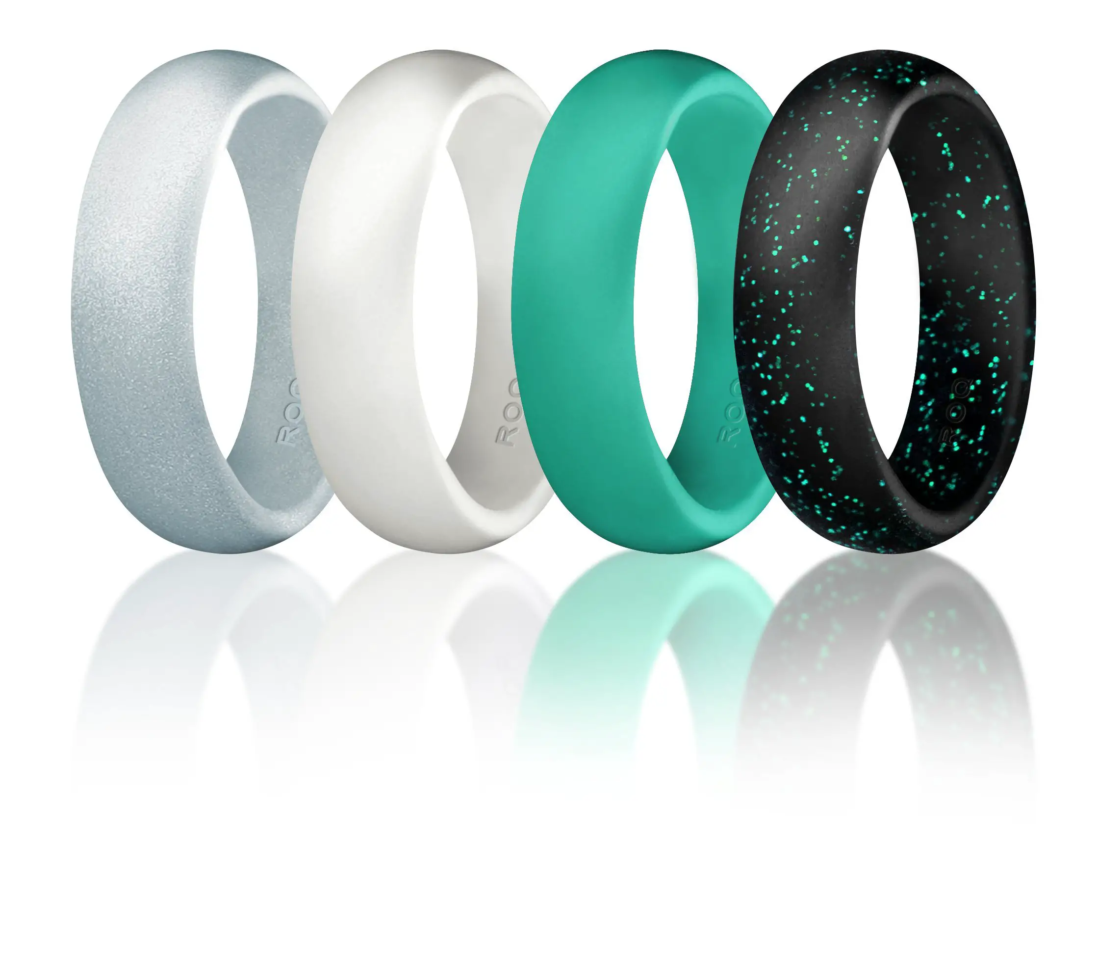 Silicone Wedding Ring For Women By ROQ, Set of 4 Silicone ...