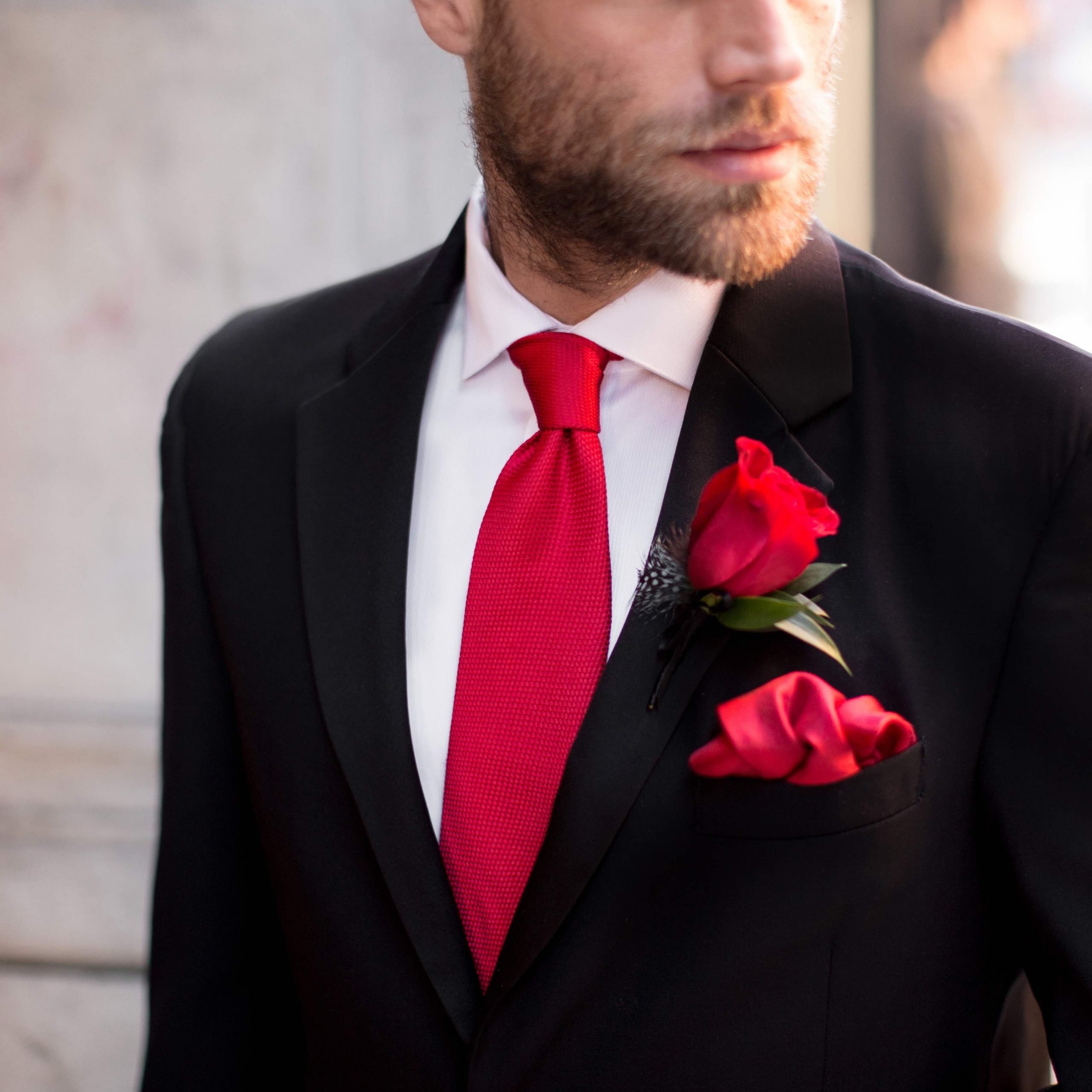Style tip: Trim your classic black tuxedo with elegant red ties and ...