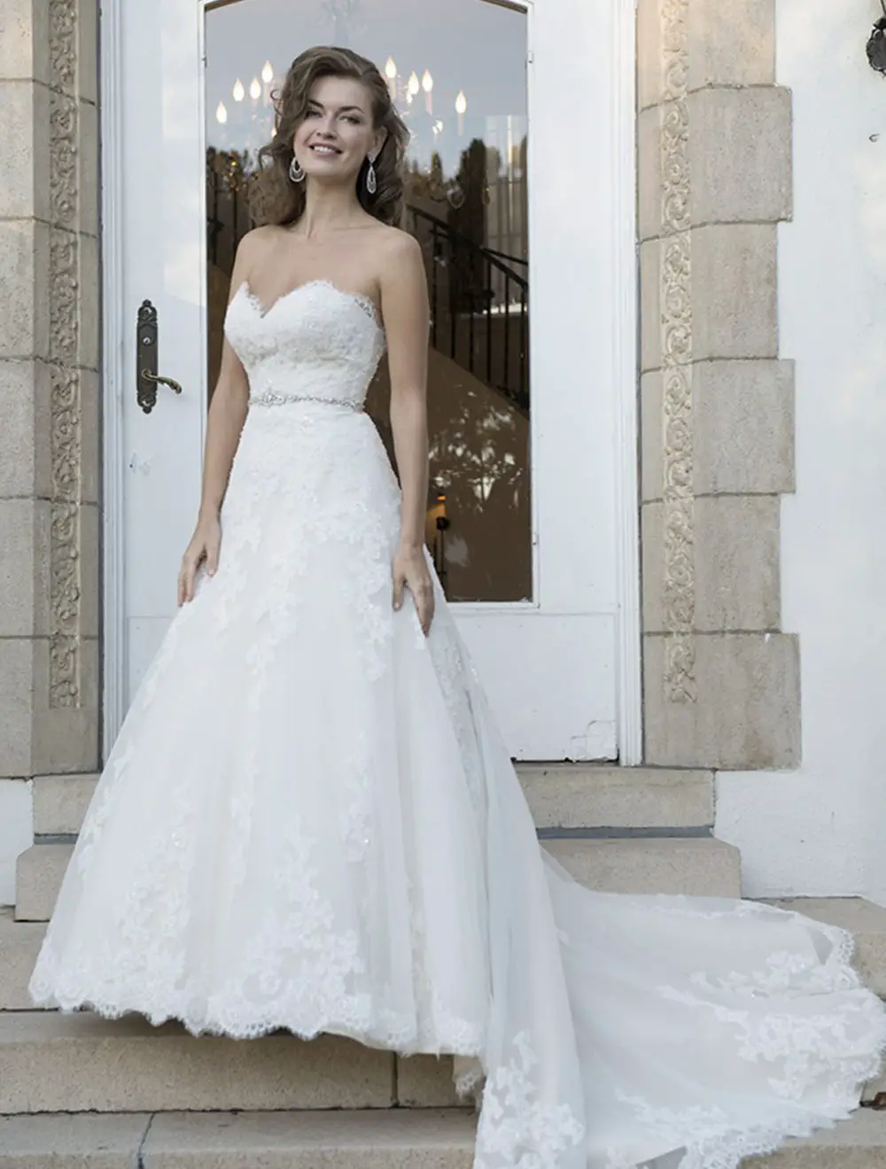 Sweetheart Neckline A line Wedding Gown With Beading ...