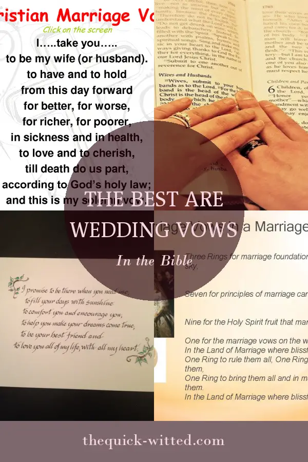 The Best are Wedding Vows In the Bible  Home, Family ...