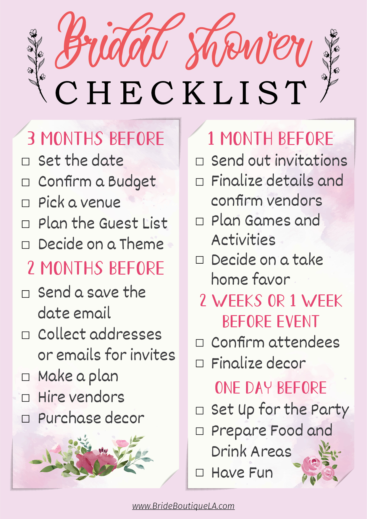 The Free Printable Bridal Shower Checklist That Everyone Needs ...