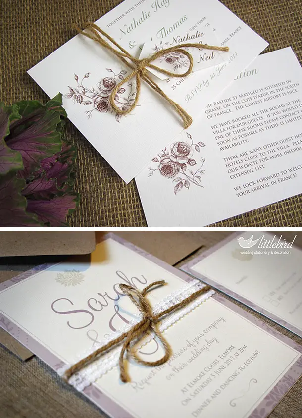 The tie that binds: Ideas to tie your wedding invitation suite together ...