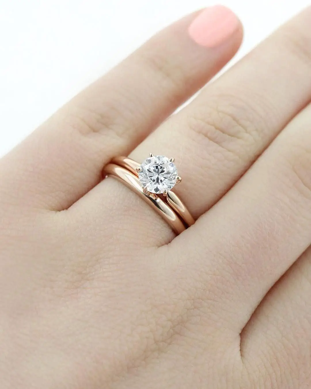 The Traditional Solitaire Engagement Ring and matching solid metal ...