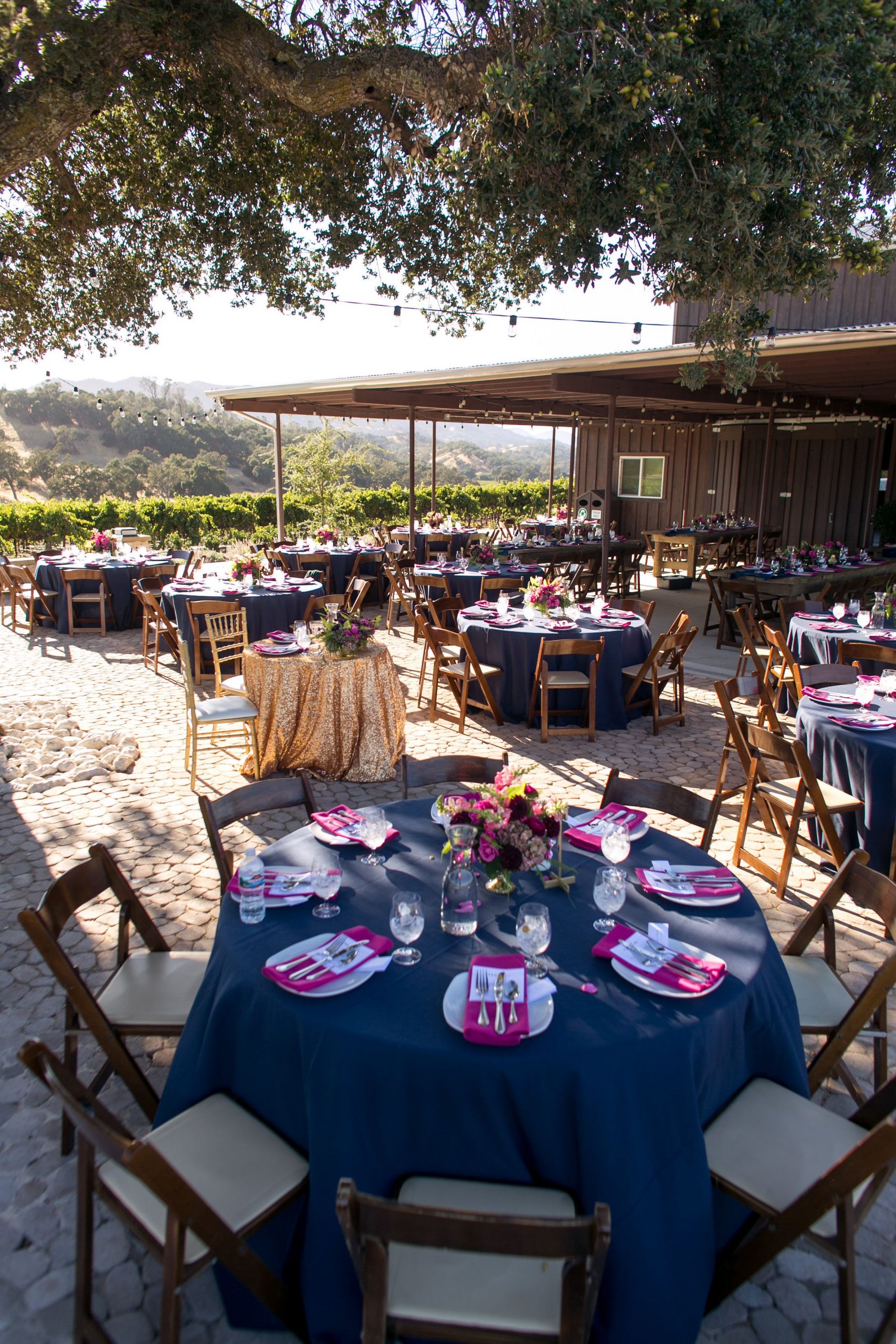 This outdoor wedding reception looked beautiful and accommodated ove ...