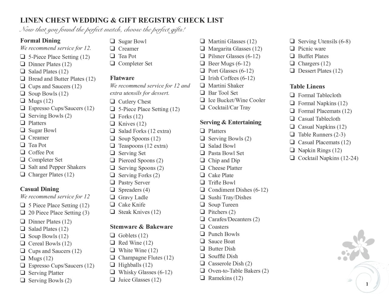 This wedding registry checklist from Compucentro is ideal ...