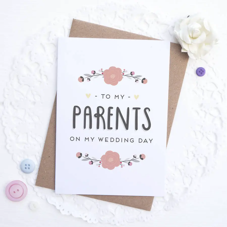 To My Parents On My Wedding Day Card By Joanne Hawker ...