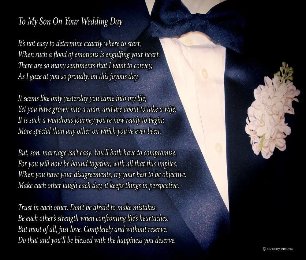 To My Son On Your Wedding Day