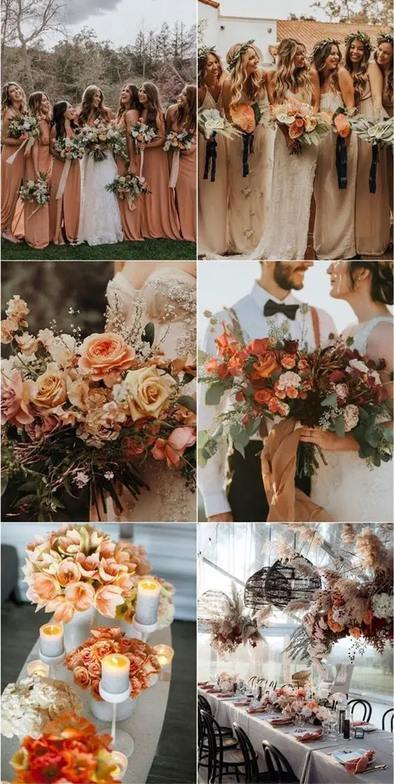 Top 9 Fall Wedding Color Schemes for 2019burnt orange and ...
