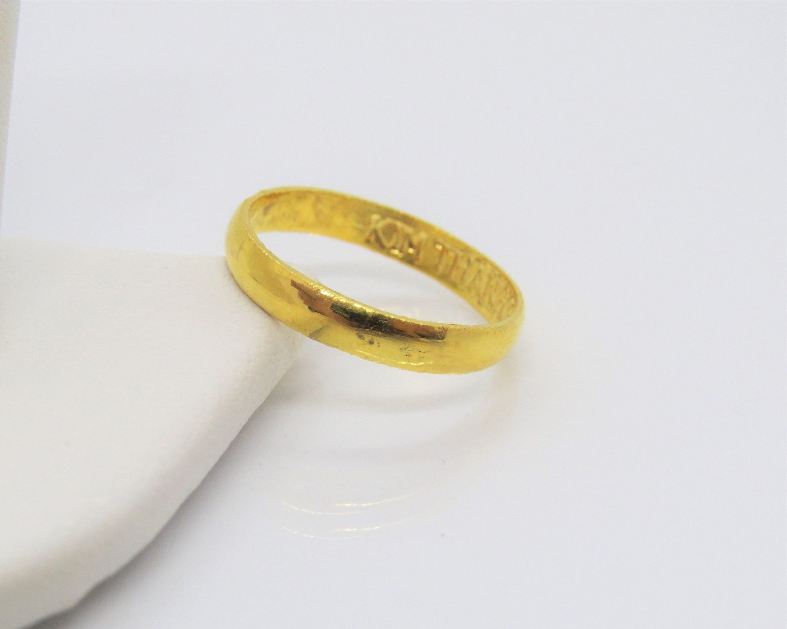 Vintage 24K 9999 Solid Gold Wedding Band Ring Size 10.5 ...