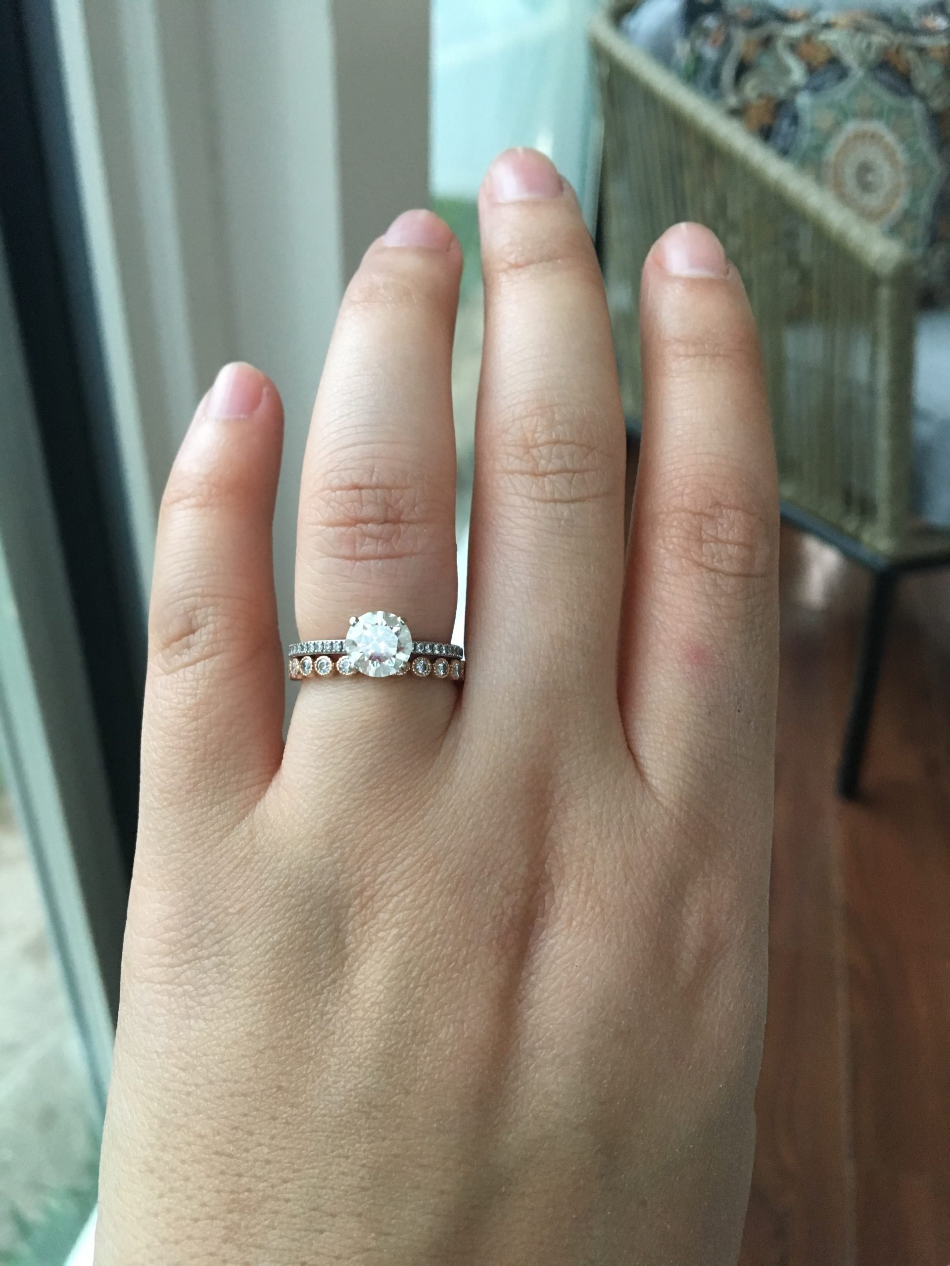 Wedding band for thin (1.7mm or less) pave engagement ring?
