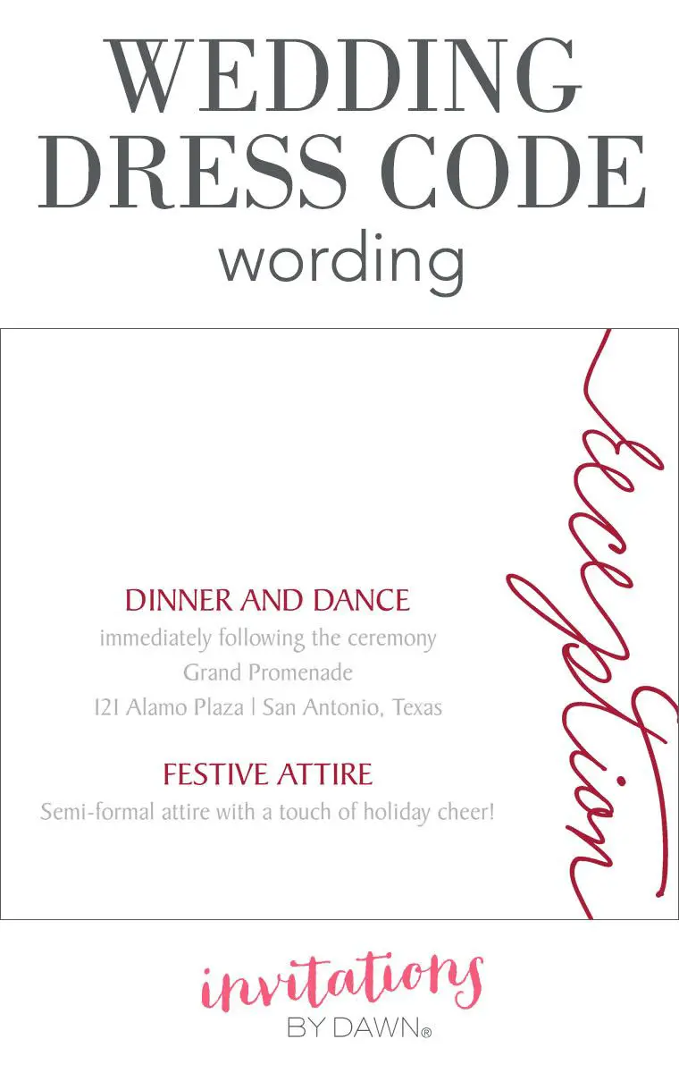 Wedding Dress Code Wording