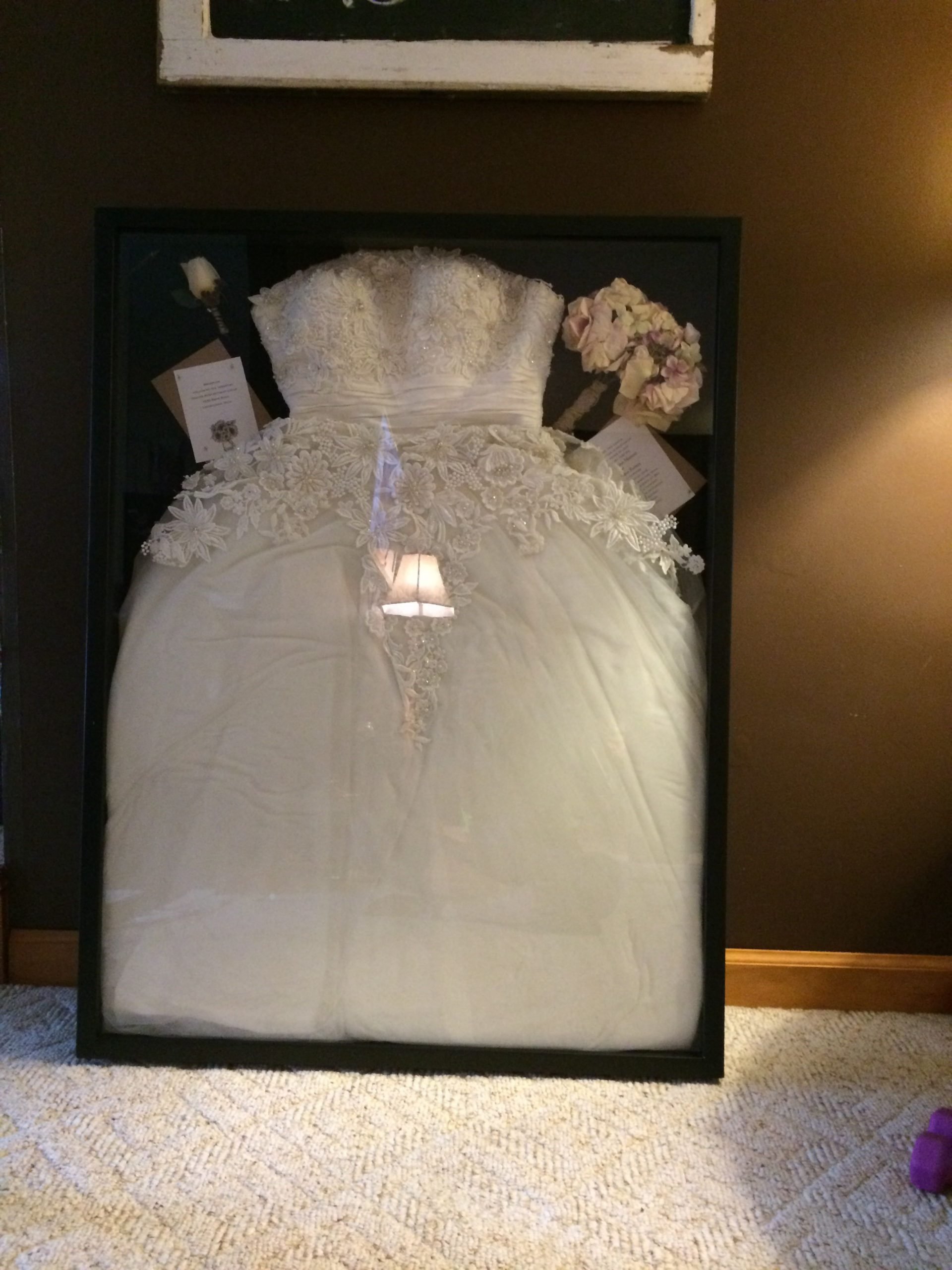 Wedding dress in a shadow box get the largest one from ...