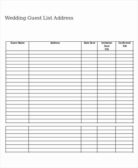 Wedding Guest List Tracker Awesome Wedding Guest List Template 9 Free ...