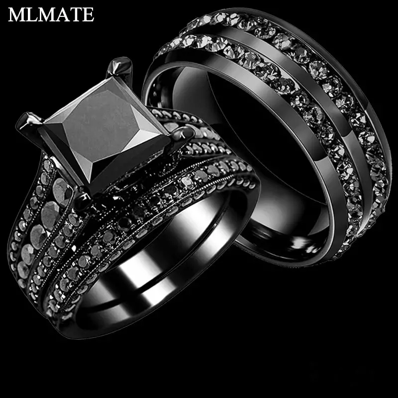 Wedding Picture: Black Wedding Ring Sets His And Hers