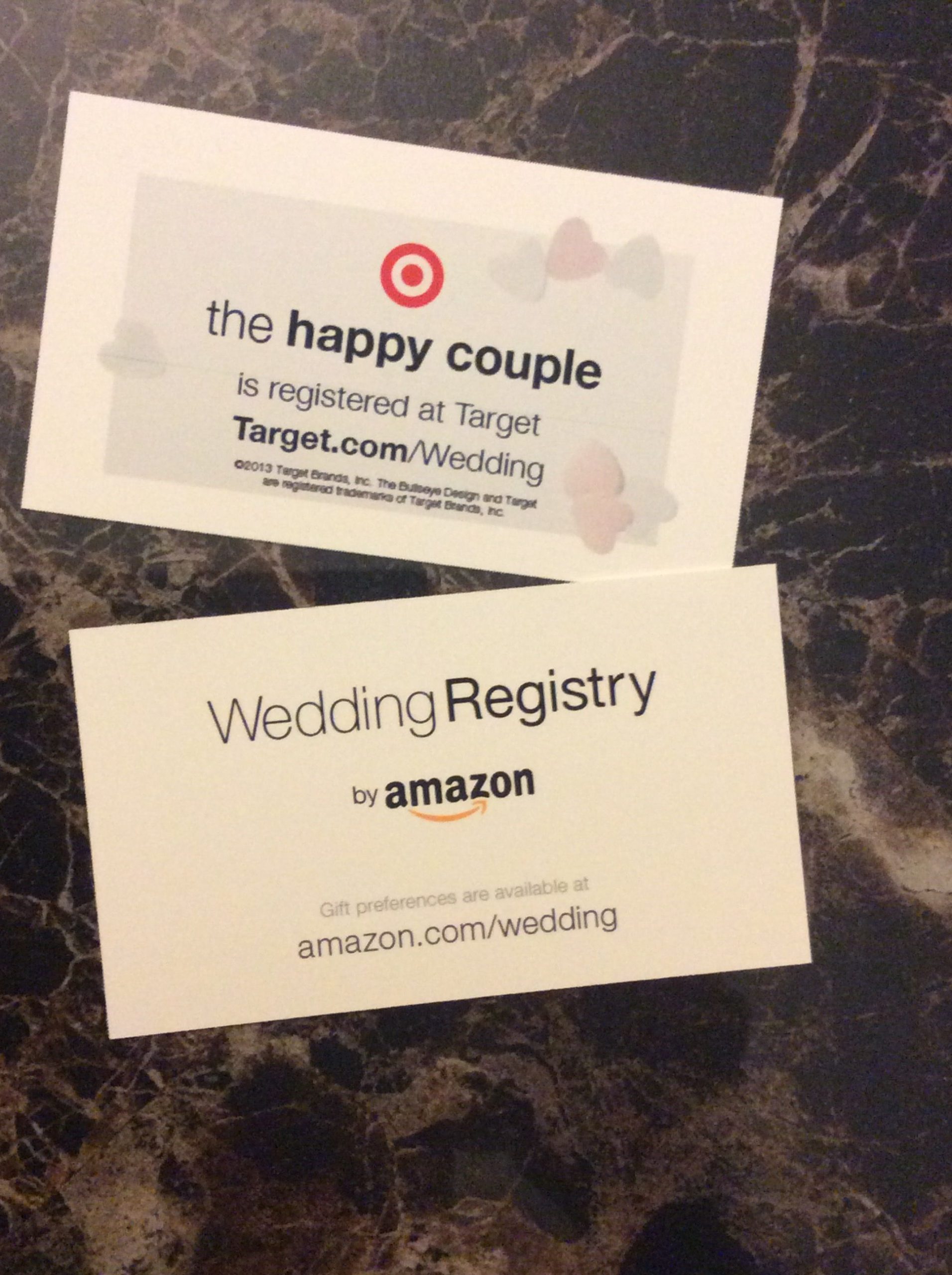 Wedding Registry!! Use business cards to let people know ...