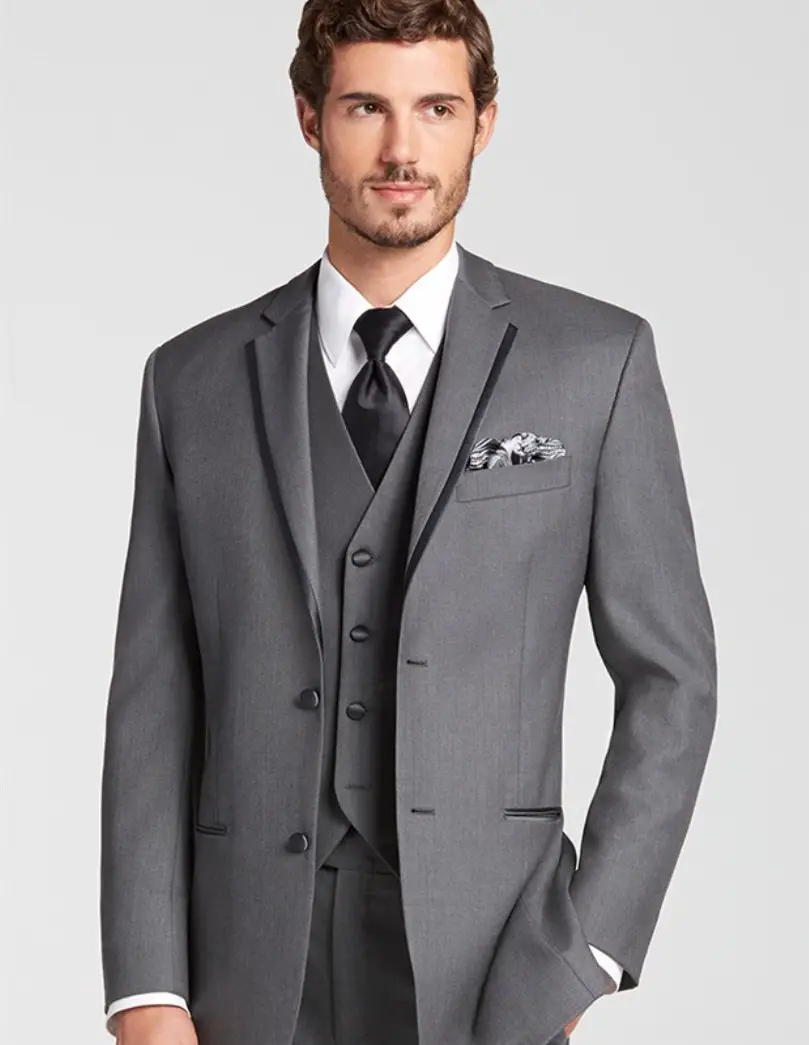 wedding suits for men custom suit tuxedo light gray 3 piece suit 2016 ...