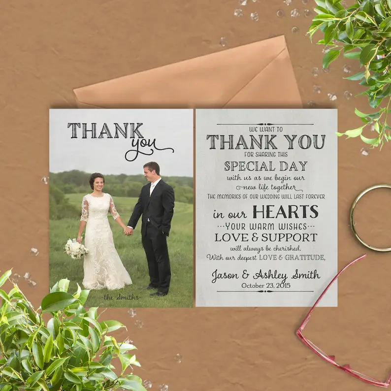 Wedding Thank You Card with pre