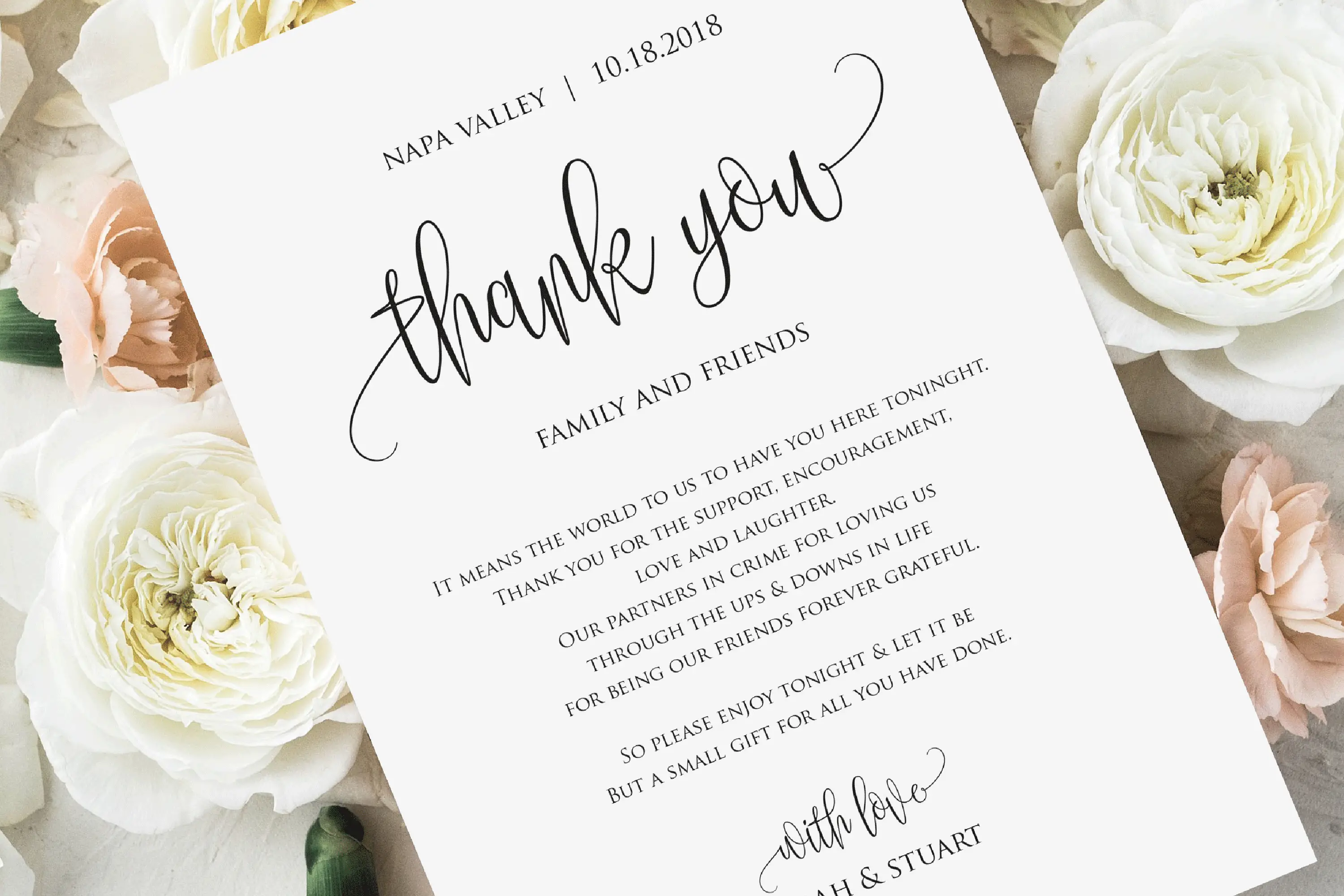 Wedding Thank You Note, Thank You Card, Thank You Letter (355771 ...