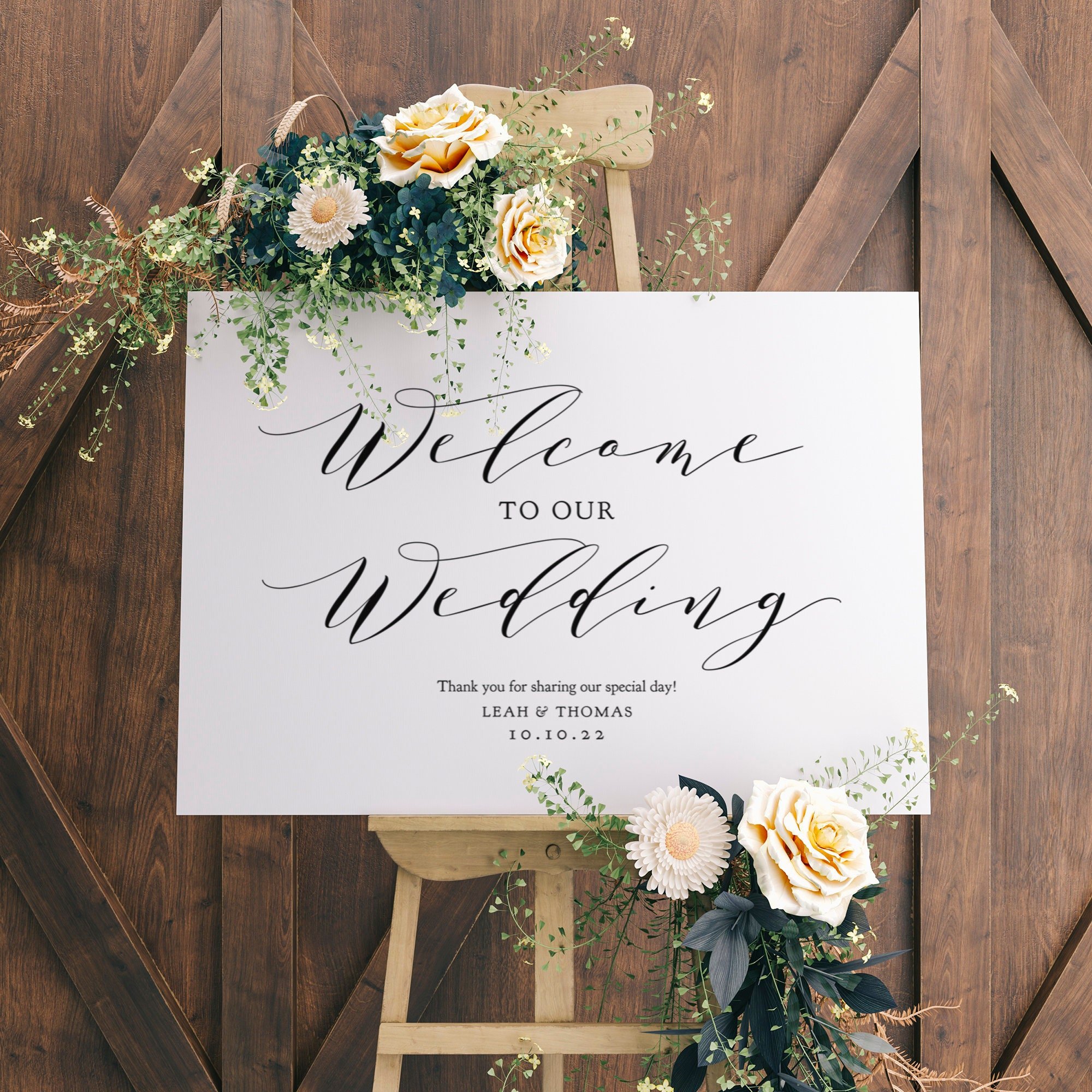 Welcome Sign, Welcome to our Wedding Sign Printable, 6 ...
