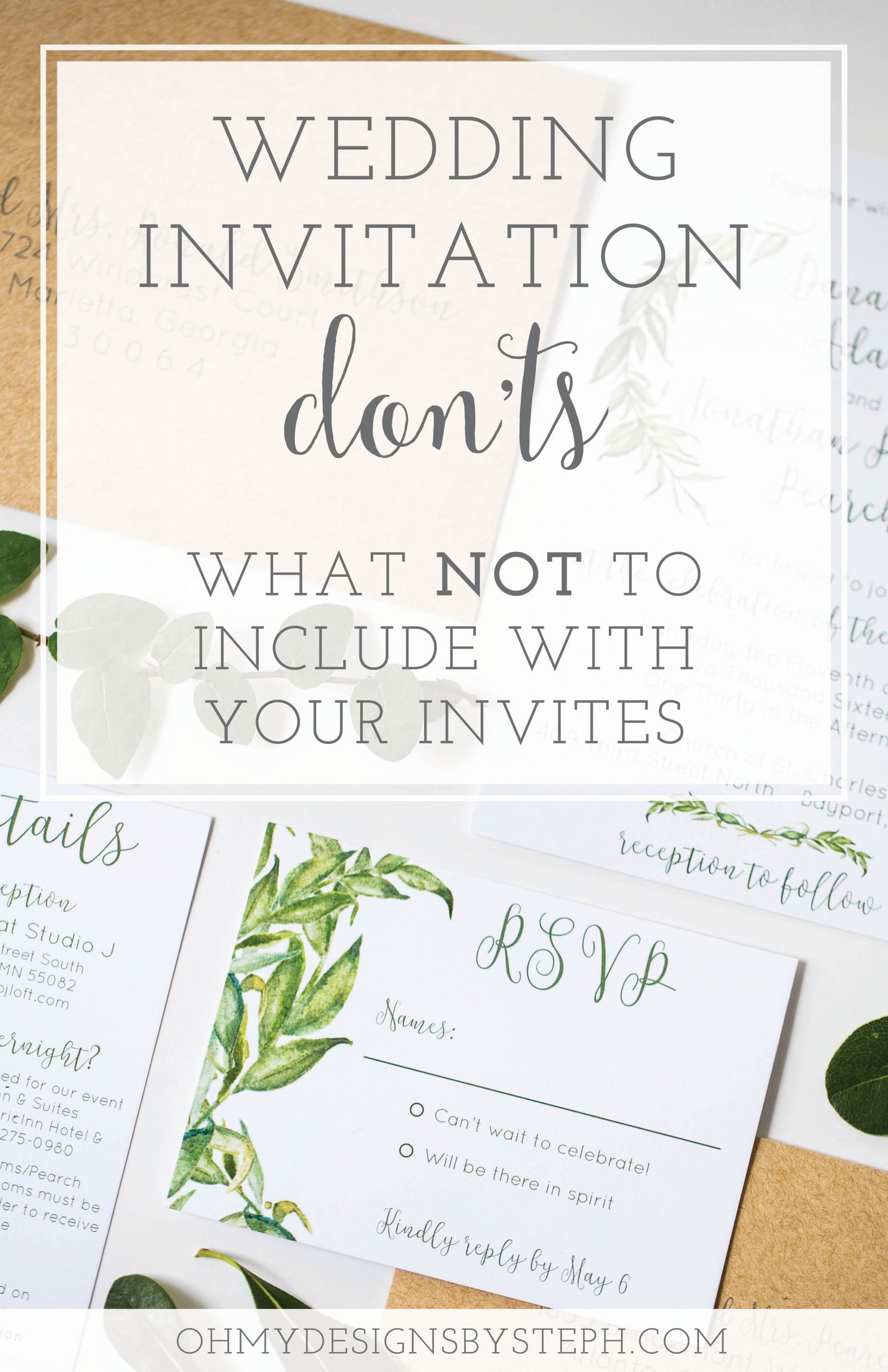 What Not to Include on Wedding Invitations