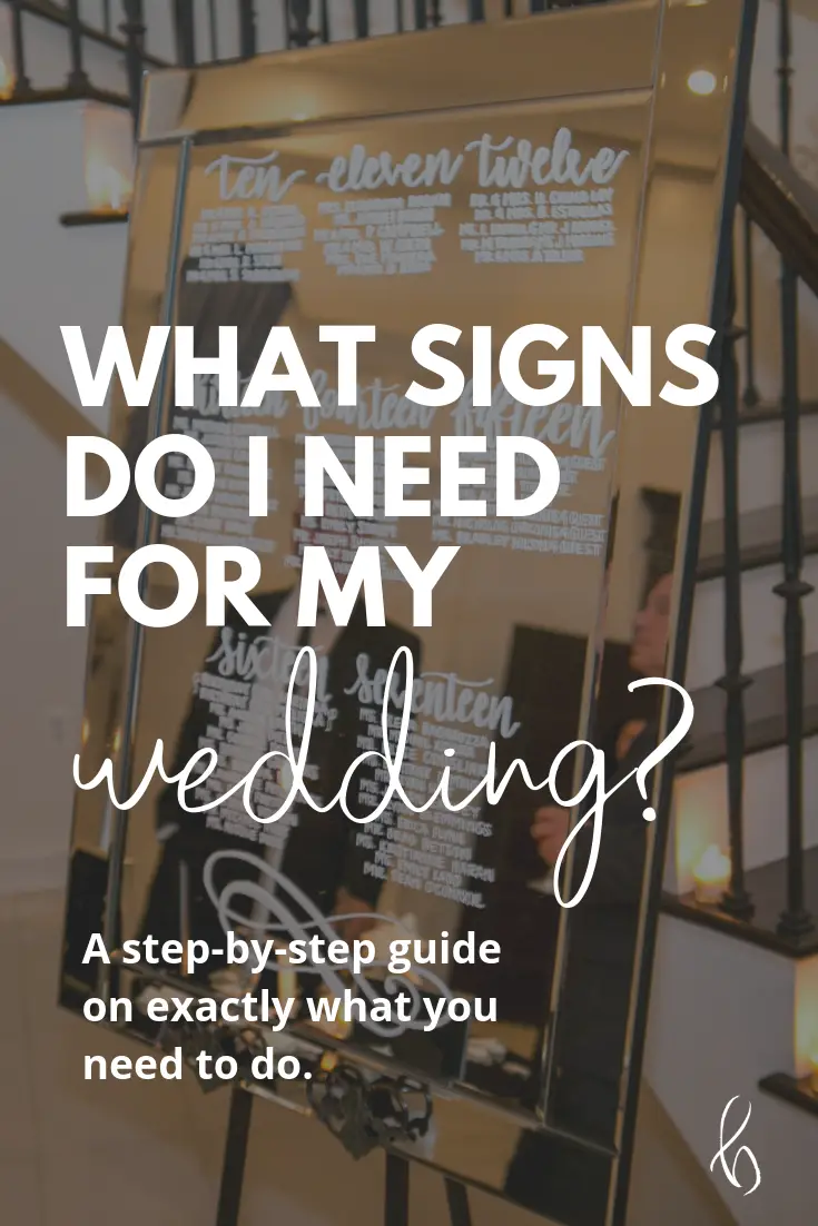What signs do I need for my wedding day?  b. leigh design ...