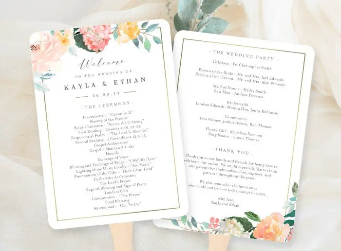What to include in a wedding program?