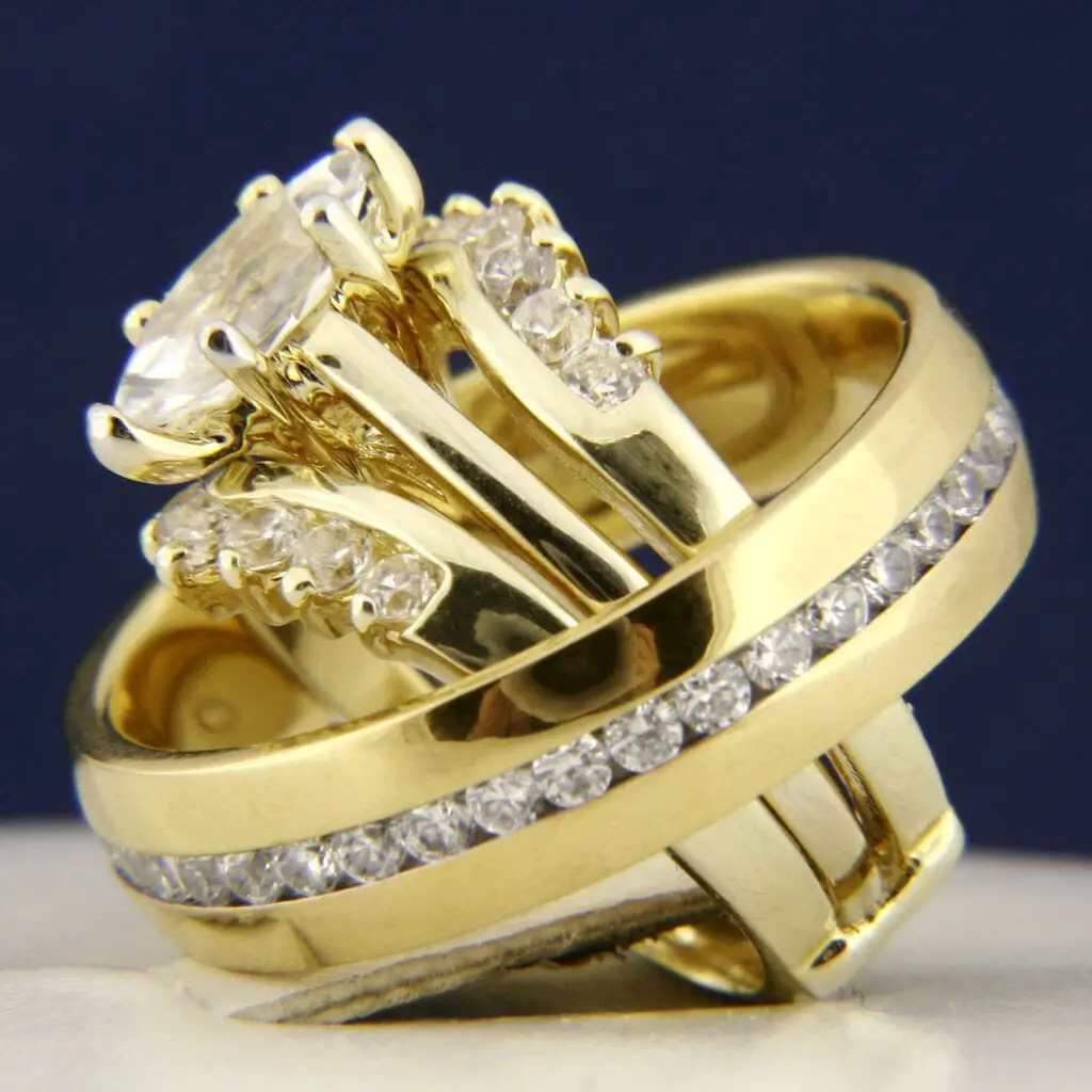 White Gold Wedding Ring Sets His And Hers Diamondstud